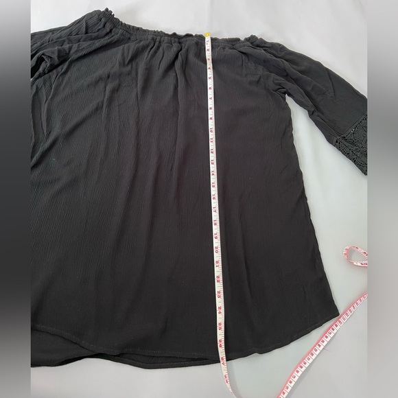 CHELSEA & THEODORE Black Cotton/Rayon Tunic/Blouse /Top Wm's Sz. Med. - Picture 4 of 8